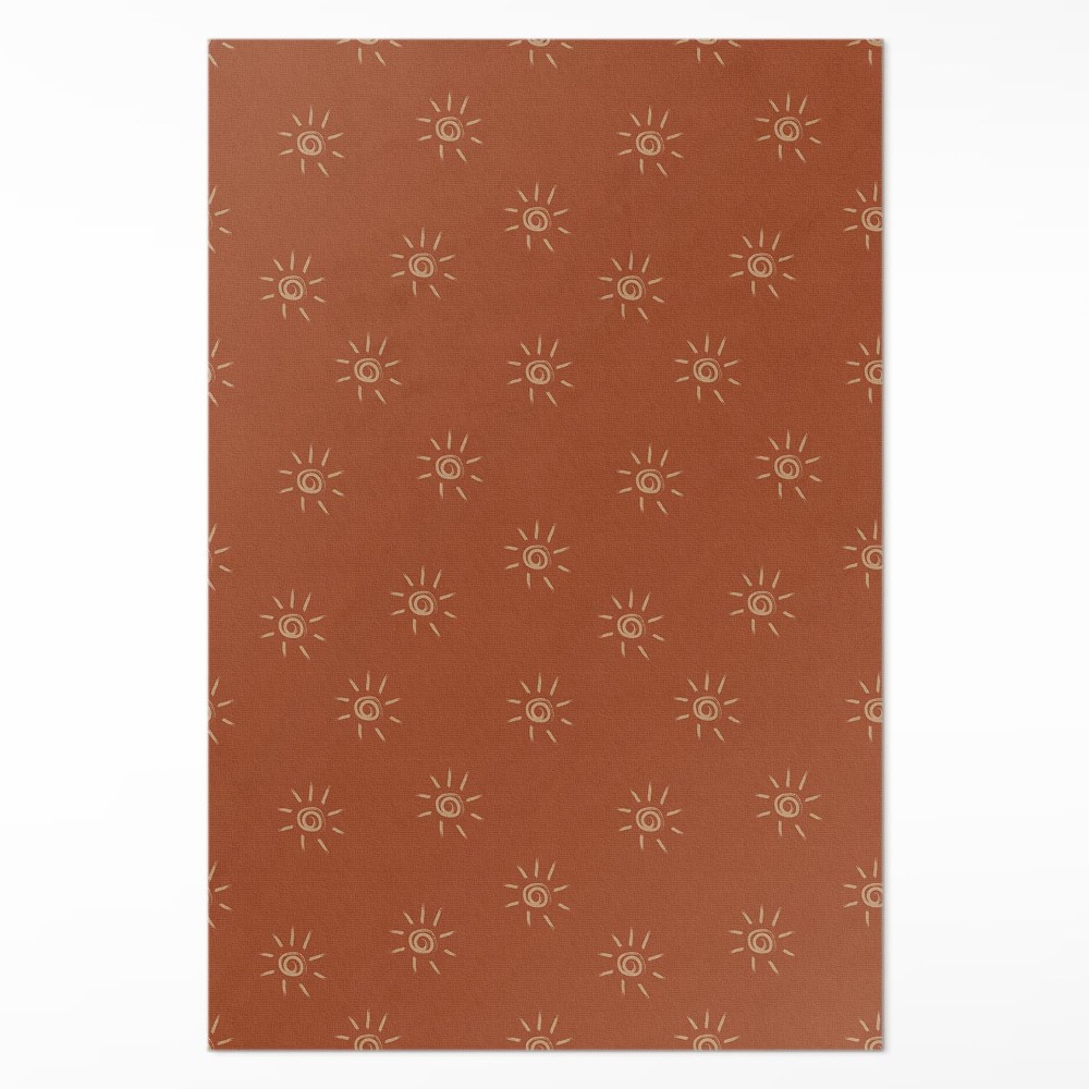 Mosható futószőnyeg Minta napraforgók boho vintage stílusban