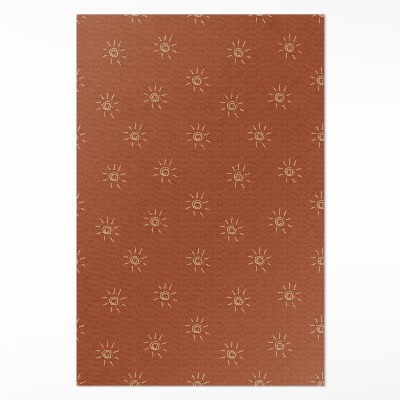 Mosható futószőnyeg Minta napraforgók boho vintage stílusban