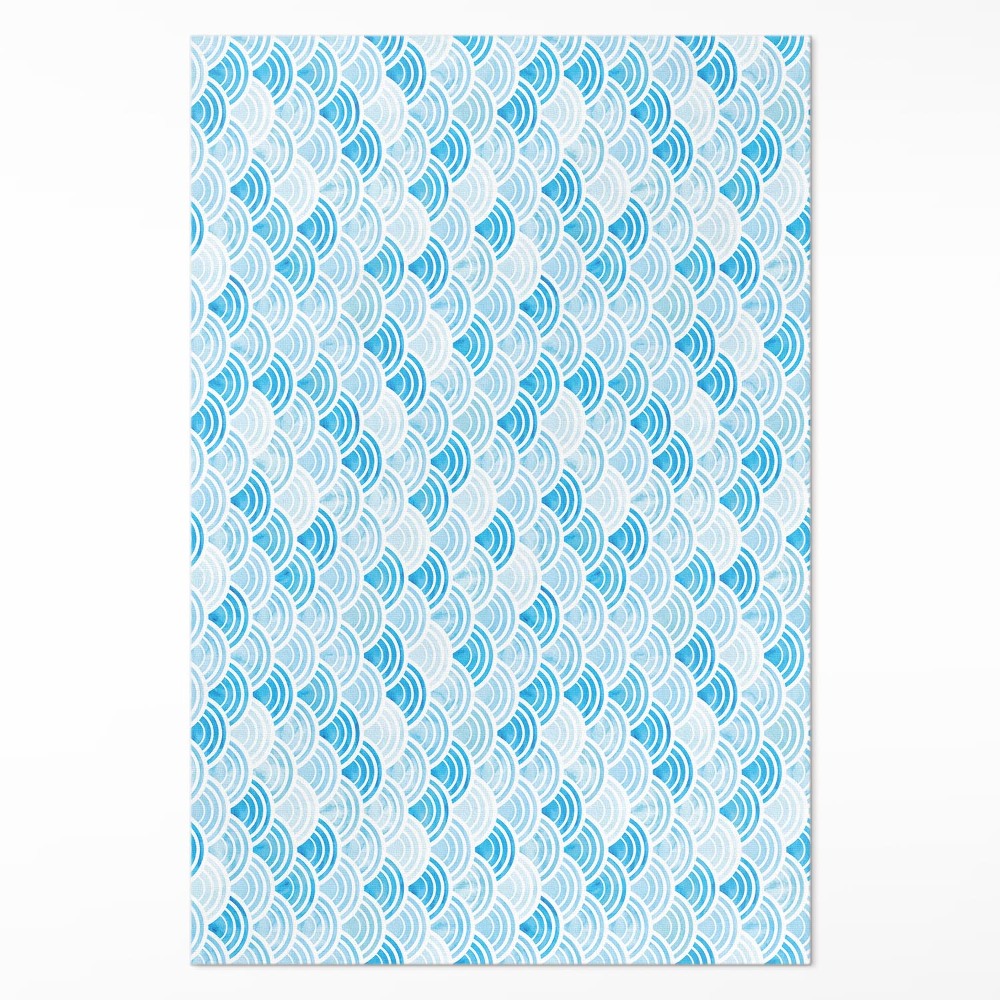 Műanyag szőnyeg Akvarell hullámok mintája ázsiai stílusban