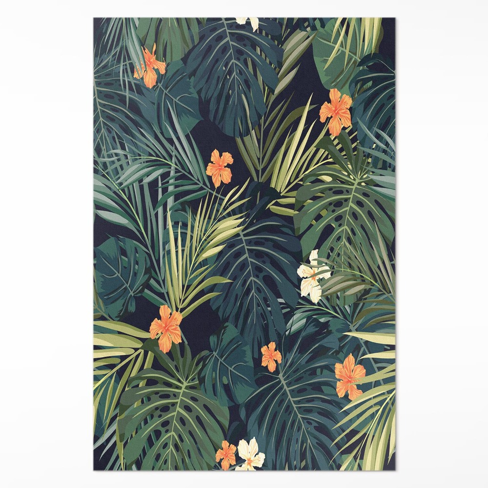 Műanyag szőnyeg Növényzet levelek és virágok vintage