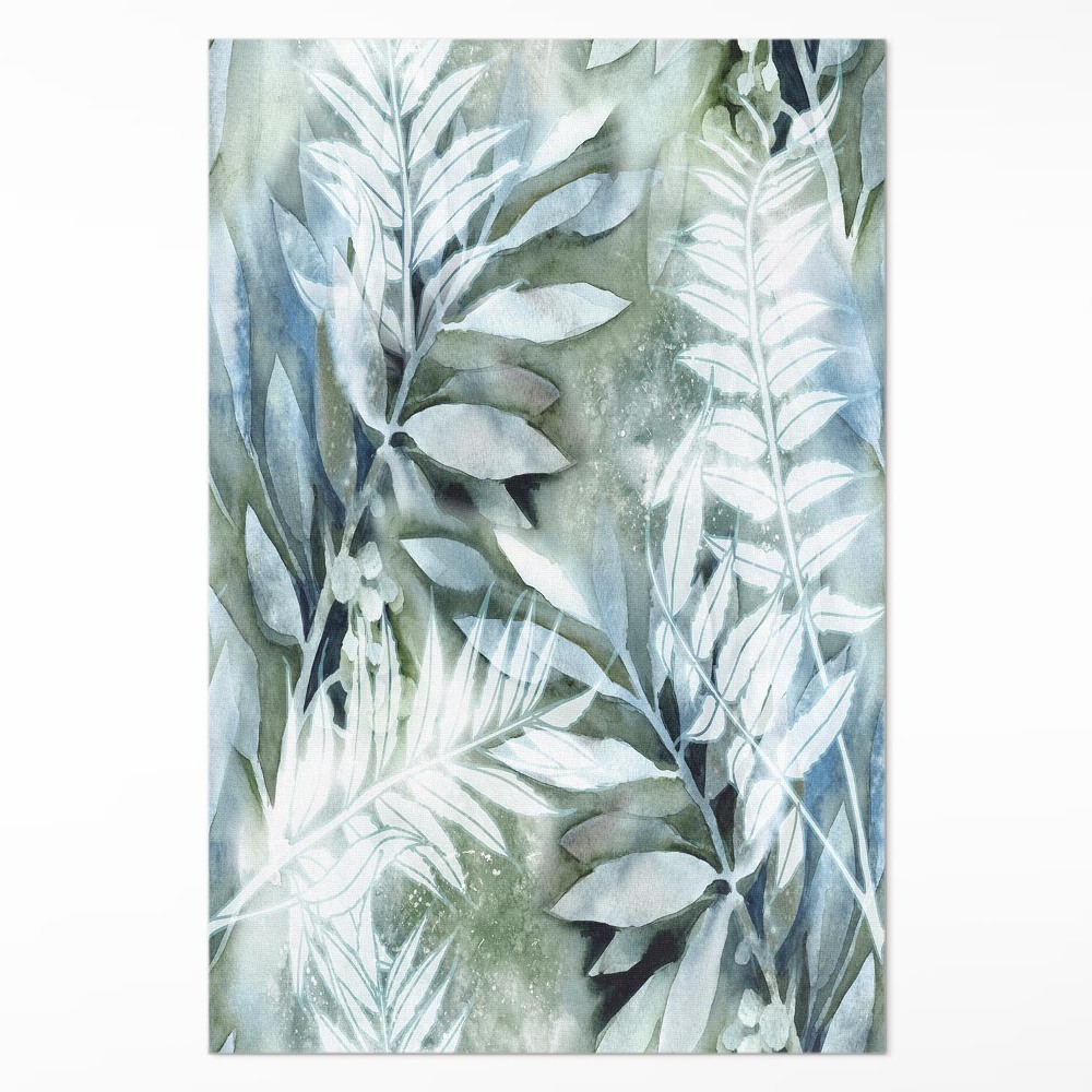 Mosható futószőnyeg Akvarell levelek finom ágak