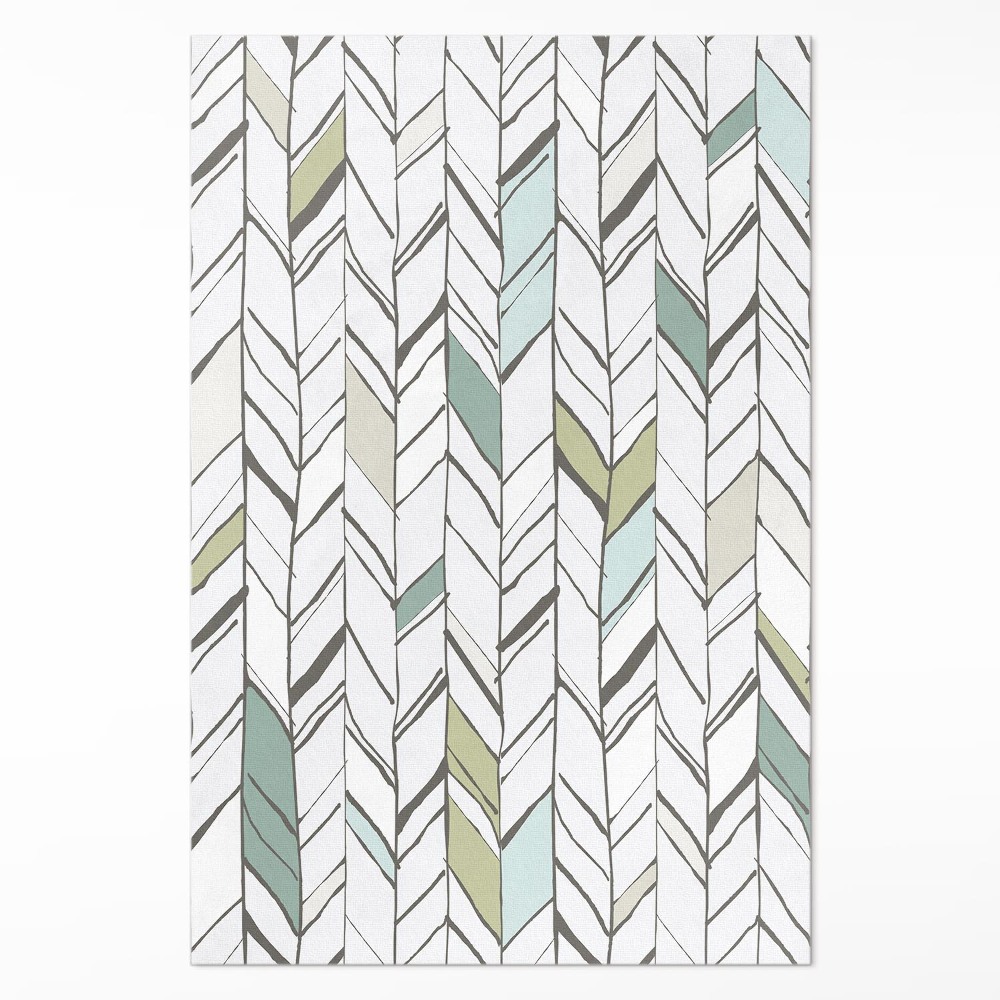 Mosható futószőnyeg Absztrakt halszálkás indiai stílus