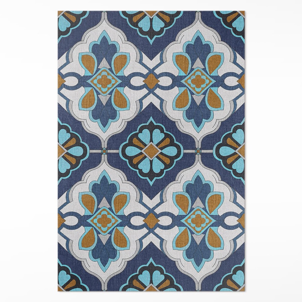 Pvc futószőnyeg Geometrikus minta színes vintage csempékből álló geometriai minta