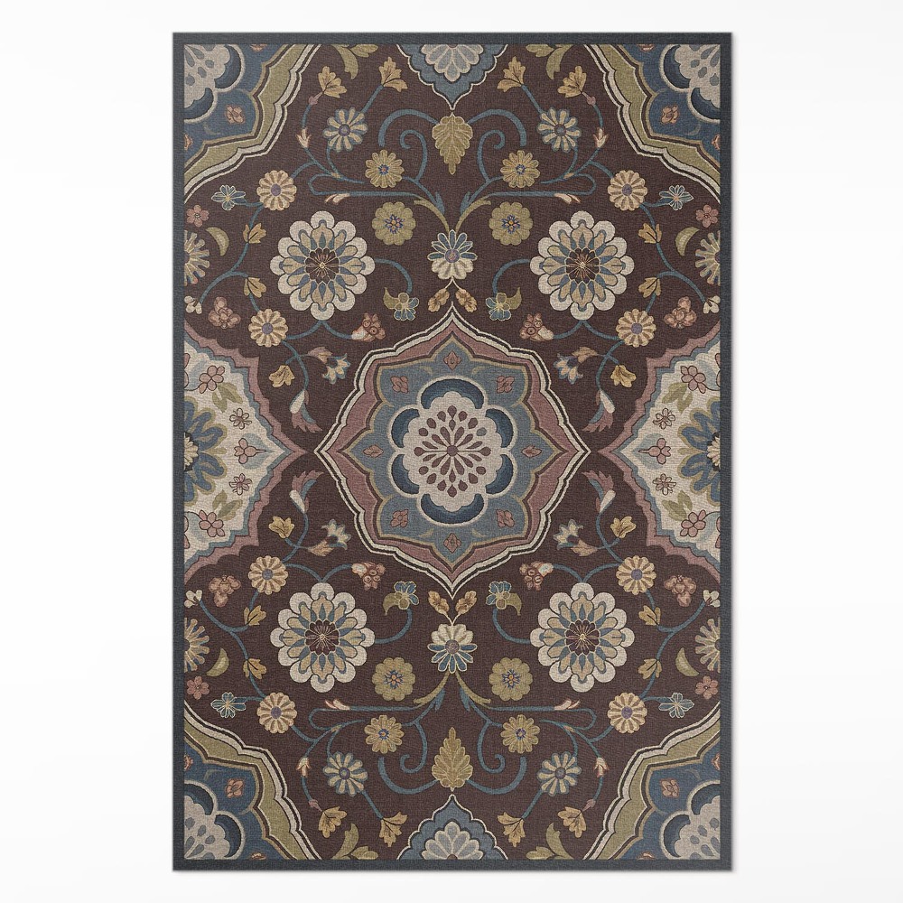 Mosható futószőnyeg Virágok és növények díszítő vintage minta