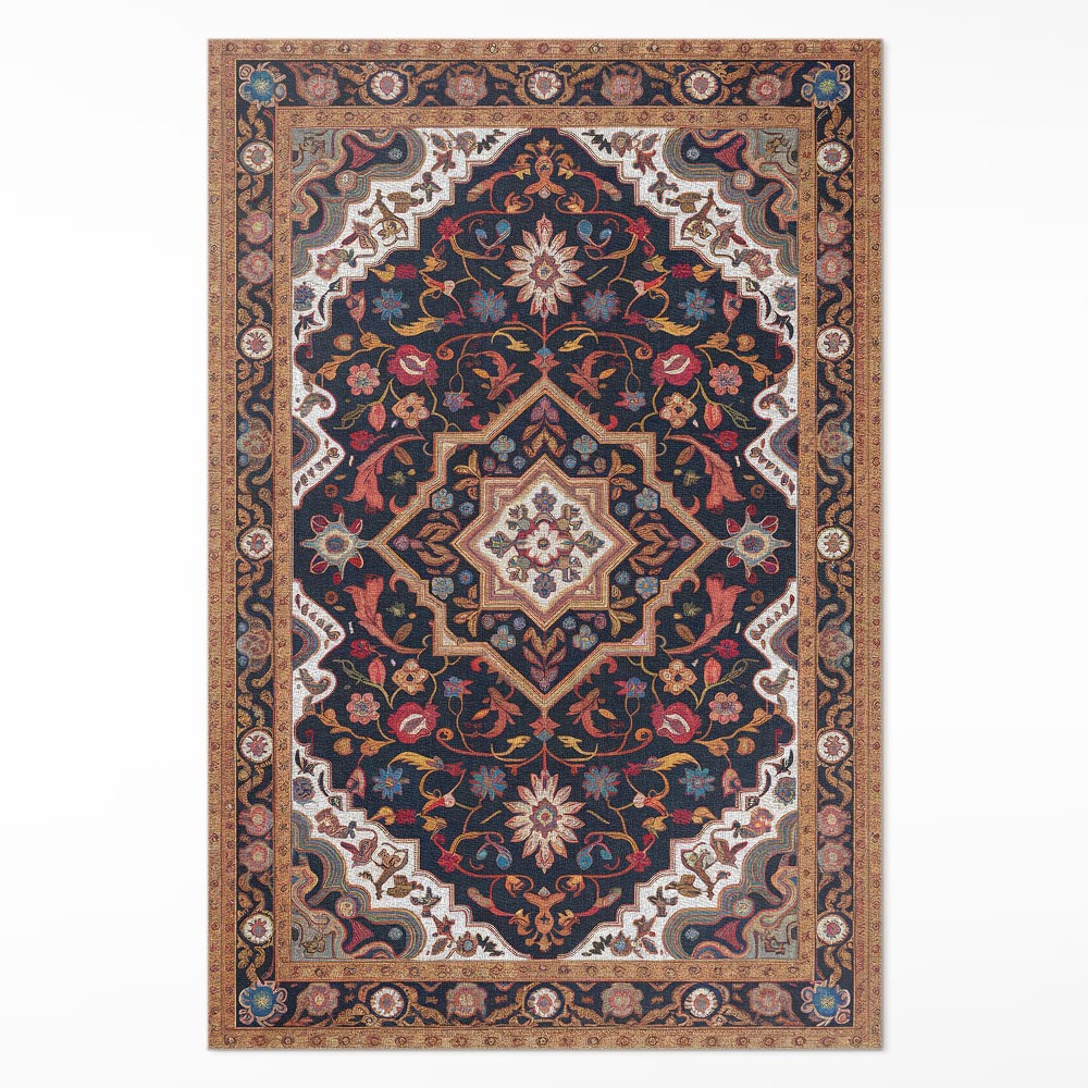 Mosható futószőnyeg Növényi gazdag díszítés perzsa stílusban