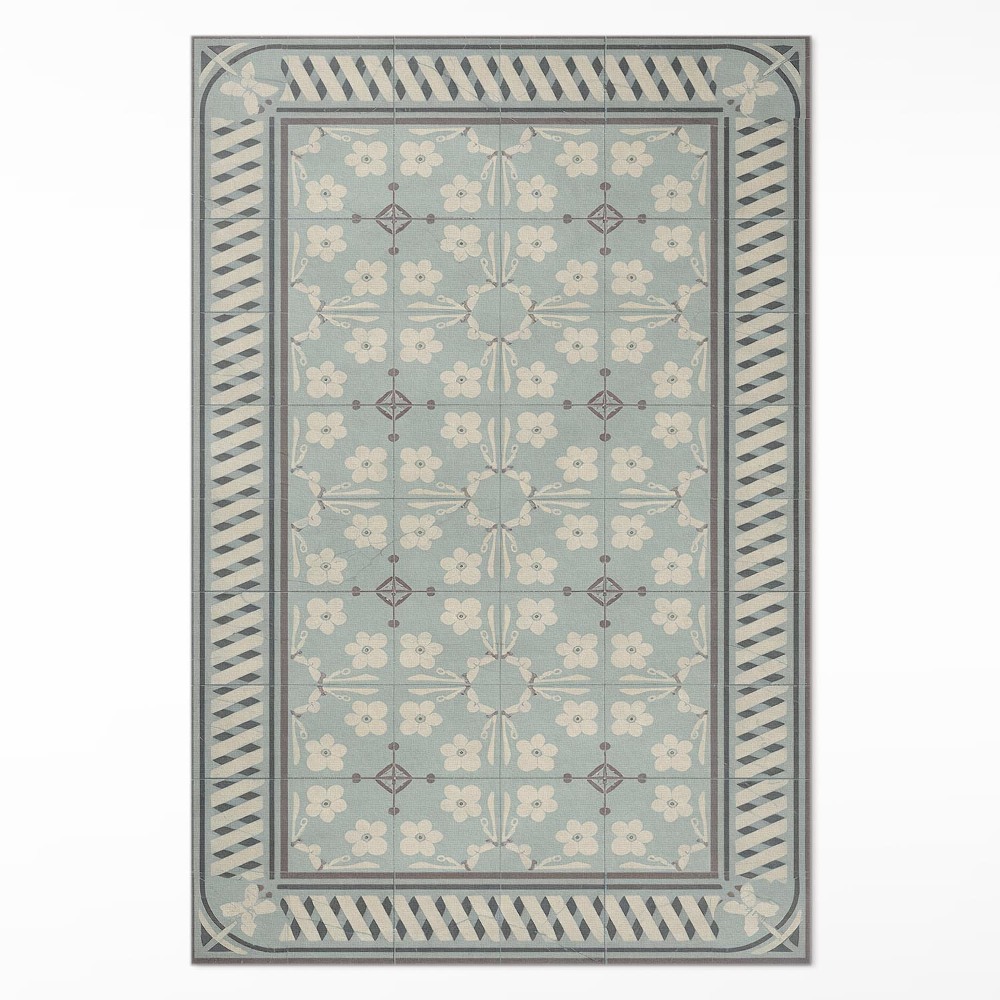 Mosható futószőnyeg Vintage stílusú csempe virágokkal