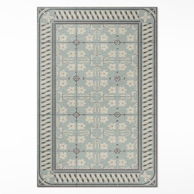 Mosható futószőnyeg Vintage stílusú csempe virágokkal