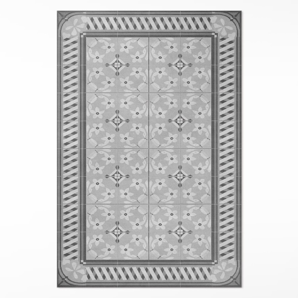 Pvc szőnyeg Retro díszítés virágokkal csempéken