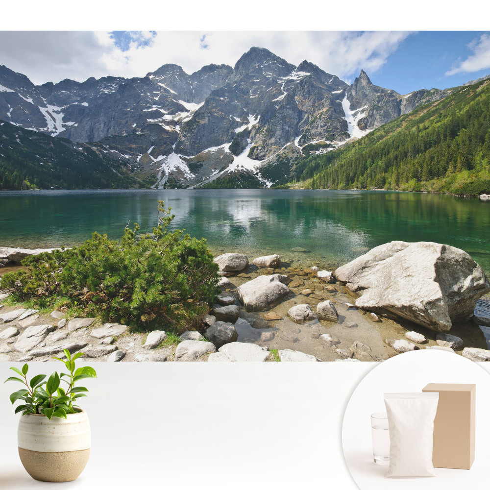 Tapéta Hegyek tükröződnek a tóban