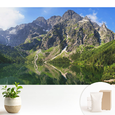 Tapéta Hegycsúcsok a tó felett