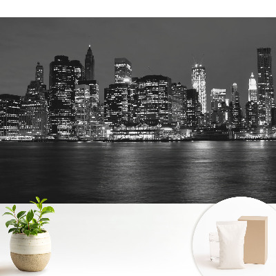 Dekor tapéta Panoráma a városra éjszaka, tükörképével a vízben