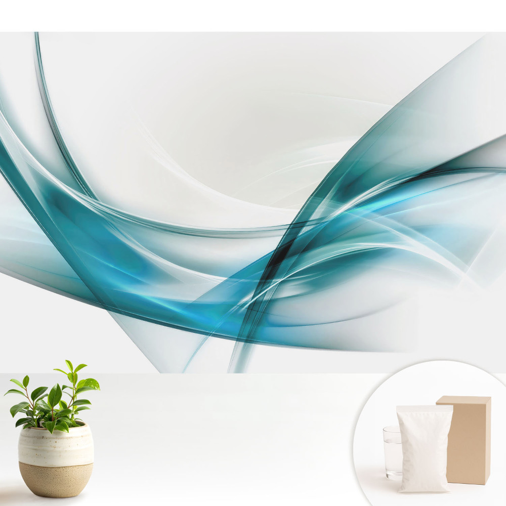 Tapéta Absztrakt vonalak és kék árnyalatú hullámok