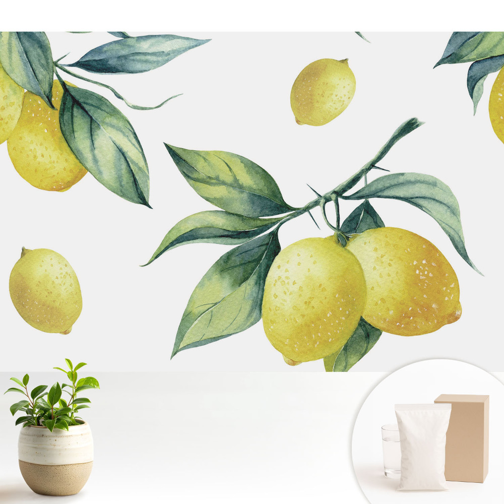 Modern tapéta Citromos minta lédús zöld