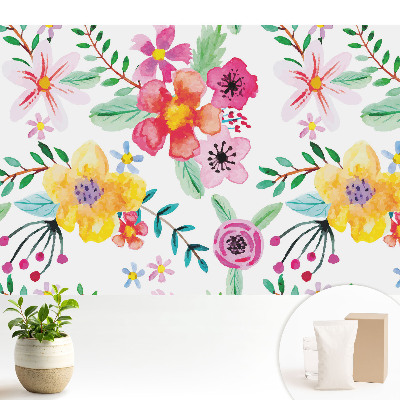 Tapéta Színes akvarell virágok