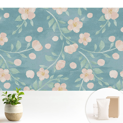 Modern tapéta Pasztell virágok és levelek