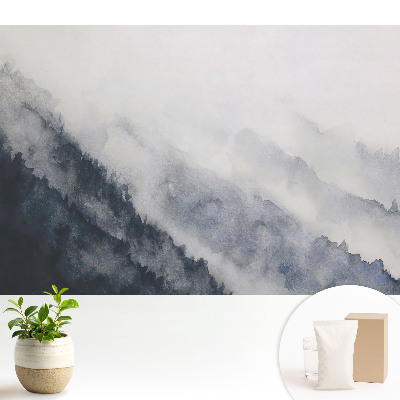 Dekor tapéta Akvarell hegyek köd harmónia
