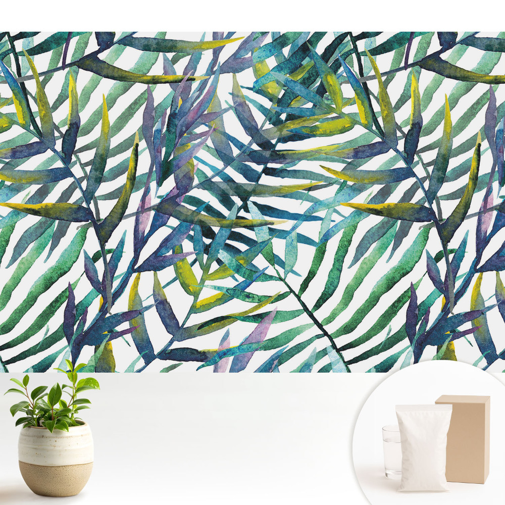 Dekor tapéta Trópusi akvarell levelek ismétlődő mintázat