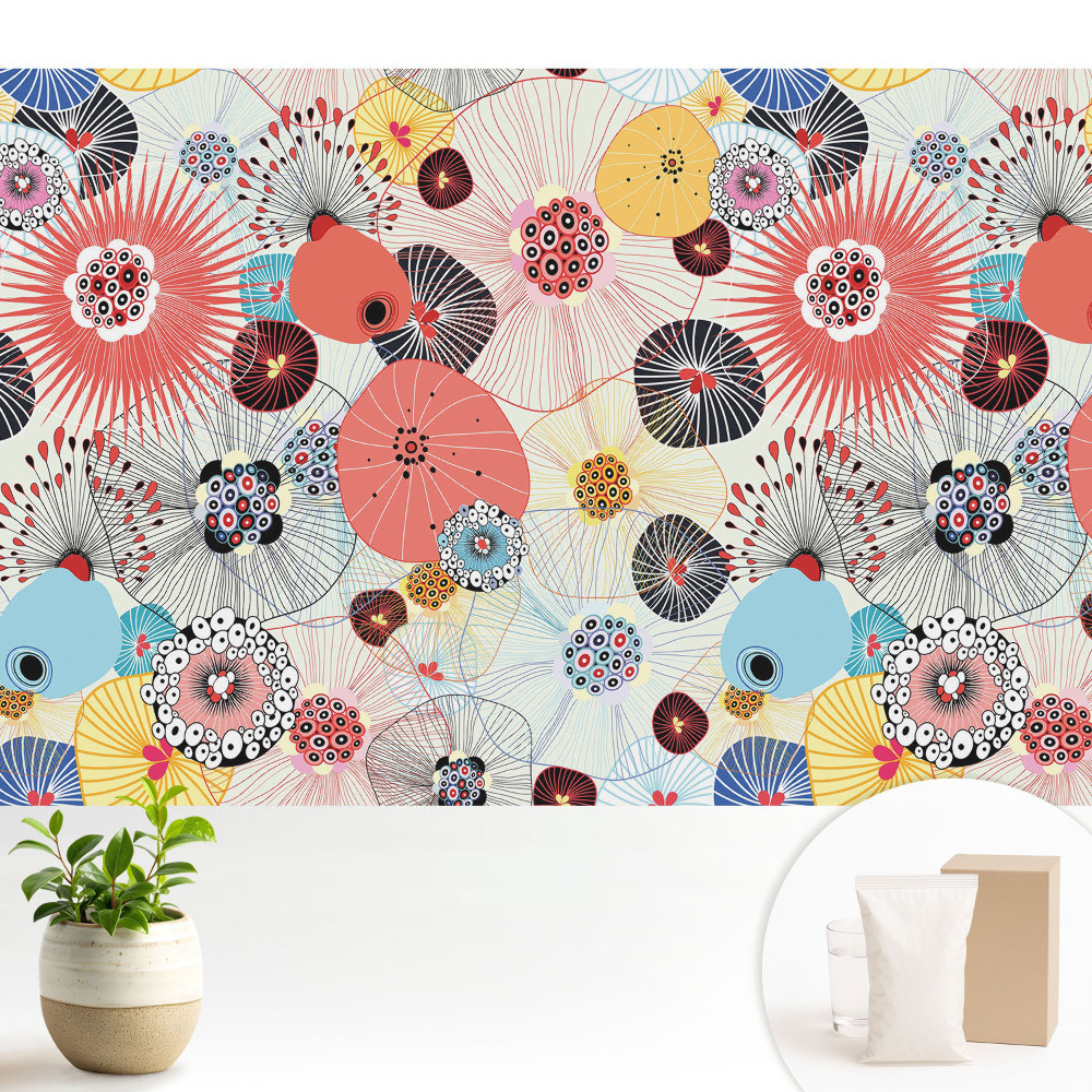 Modern tapéta Virágmintás színek energiája