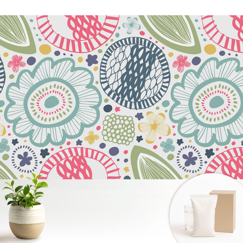 Modern tapéta Kortárs virág- és geometrikus minták