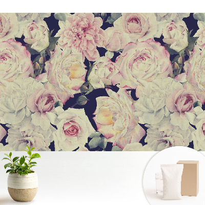 Dekor tapéta Romantikus virágok ismétlődő mintázata