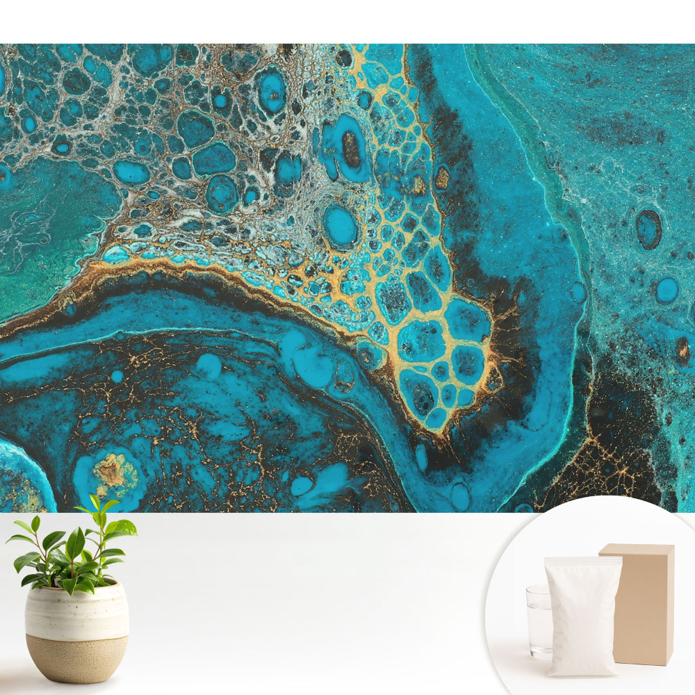 Modern tapéta Türkiz organikus minták