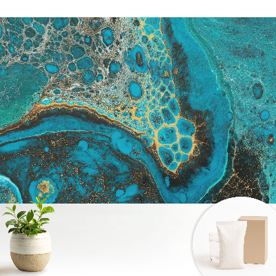 Modern tapéta Türkiz organikus minták