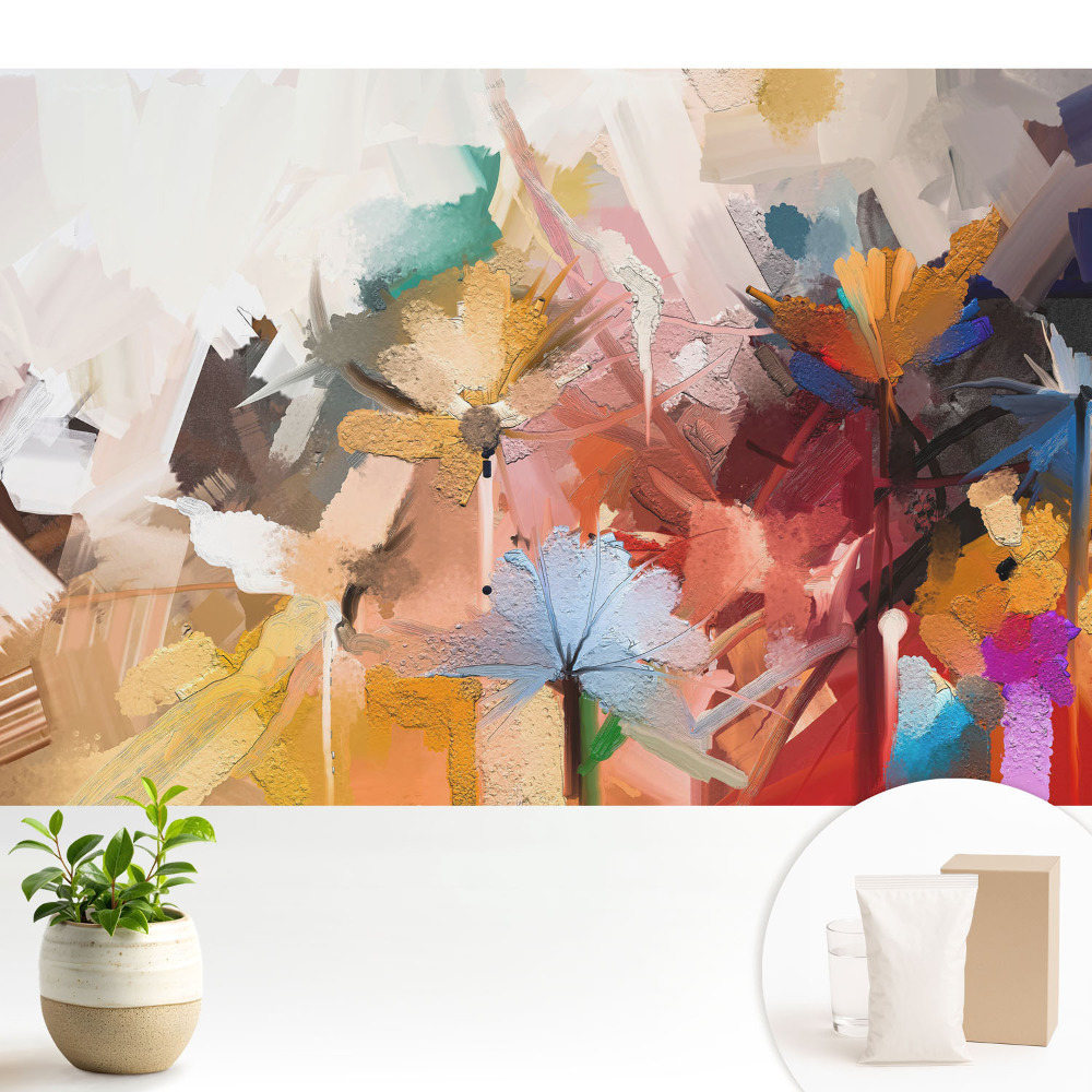 Tapéta Absztrakt virágok, színek energiája