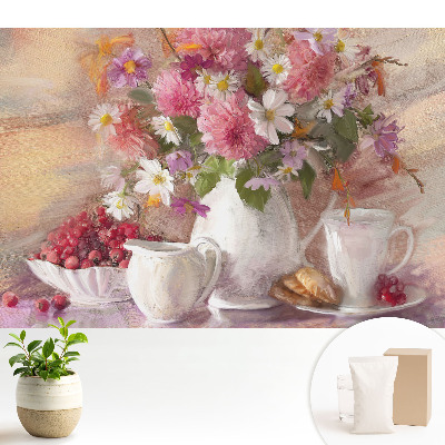 Modern tapéta Egy virágcsokor gondosan elrendezett kiegészítőkkel