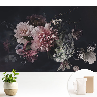 Tapéta Virágos elegancia sötét háttér előtt
