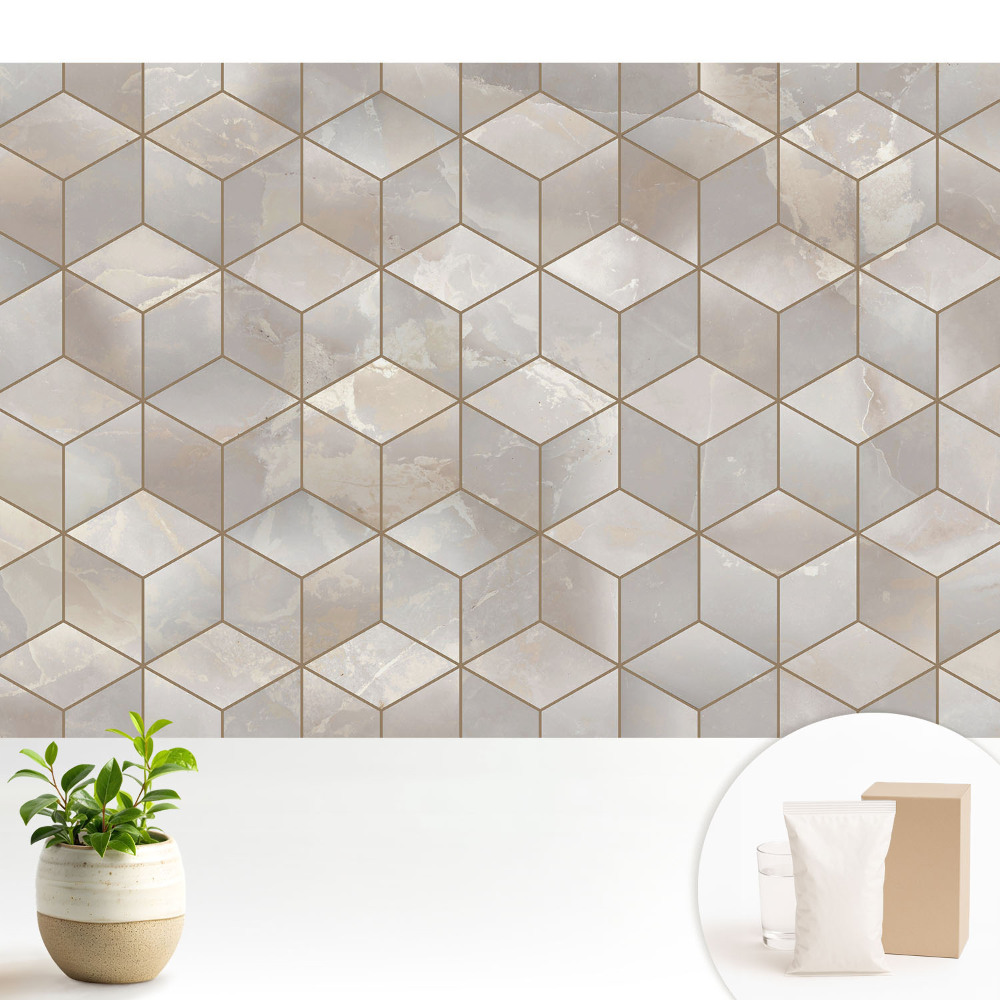 Modern tapéta Modern geometrikus mozaik szürke árnyalatokban