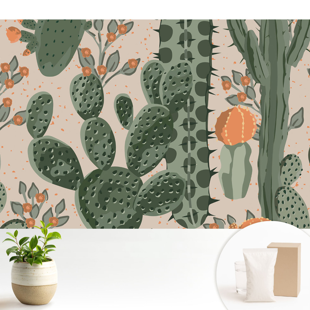 Tapéta Kaktuszok modern mintázatú