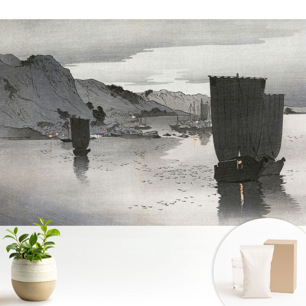 Tapéta Vitorlák és hegyek alkonyatkor