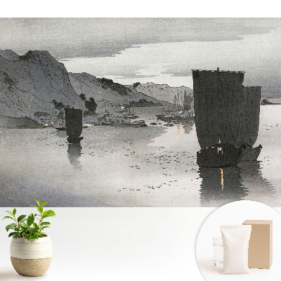 Tapéta Vitorlák és hegyek alkonyatkor