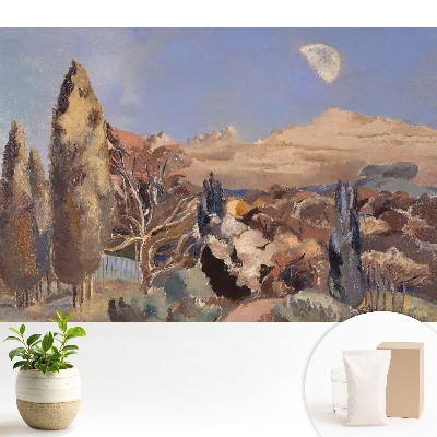 Dekor tapéta Festői táj fákkal és hegyekkel