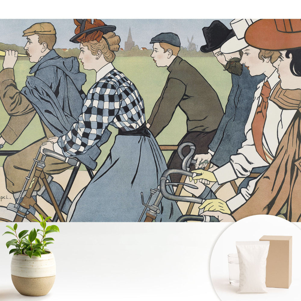 Modern tapéta Szecessziós kerékpáros jelenet