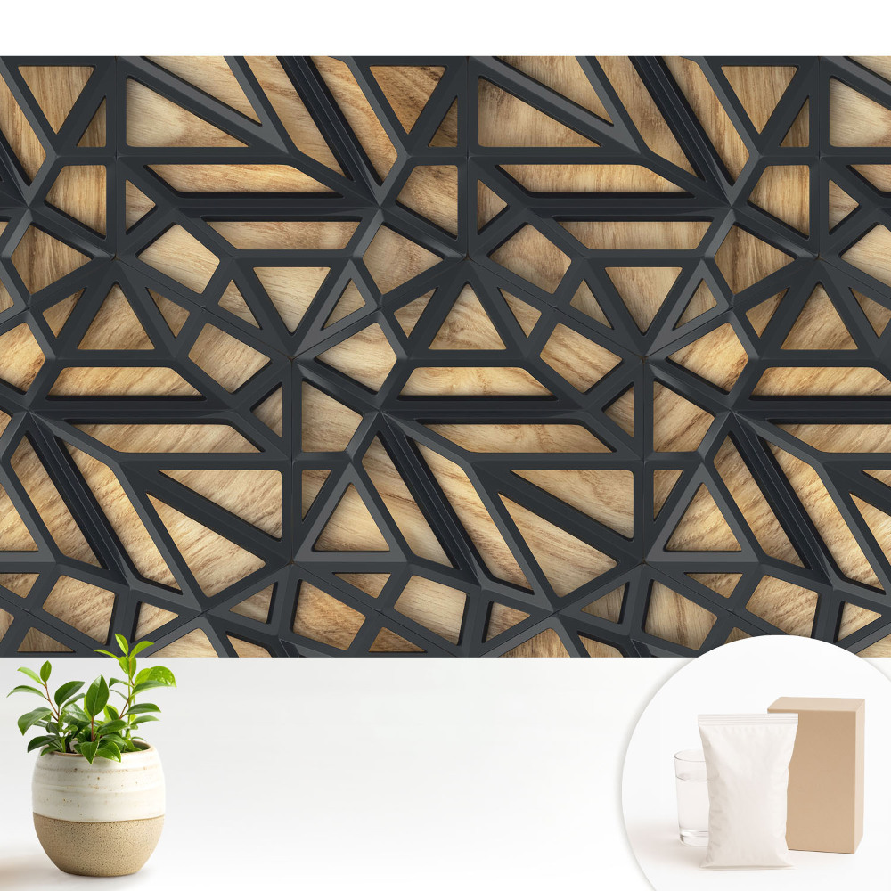 Modern tapéta Geometrikus háromszögek fa harmóniája