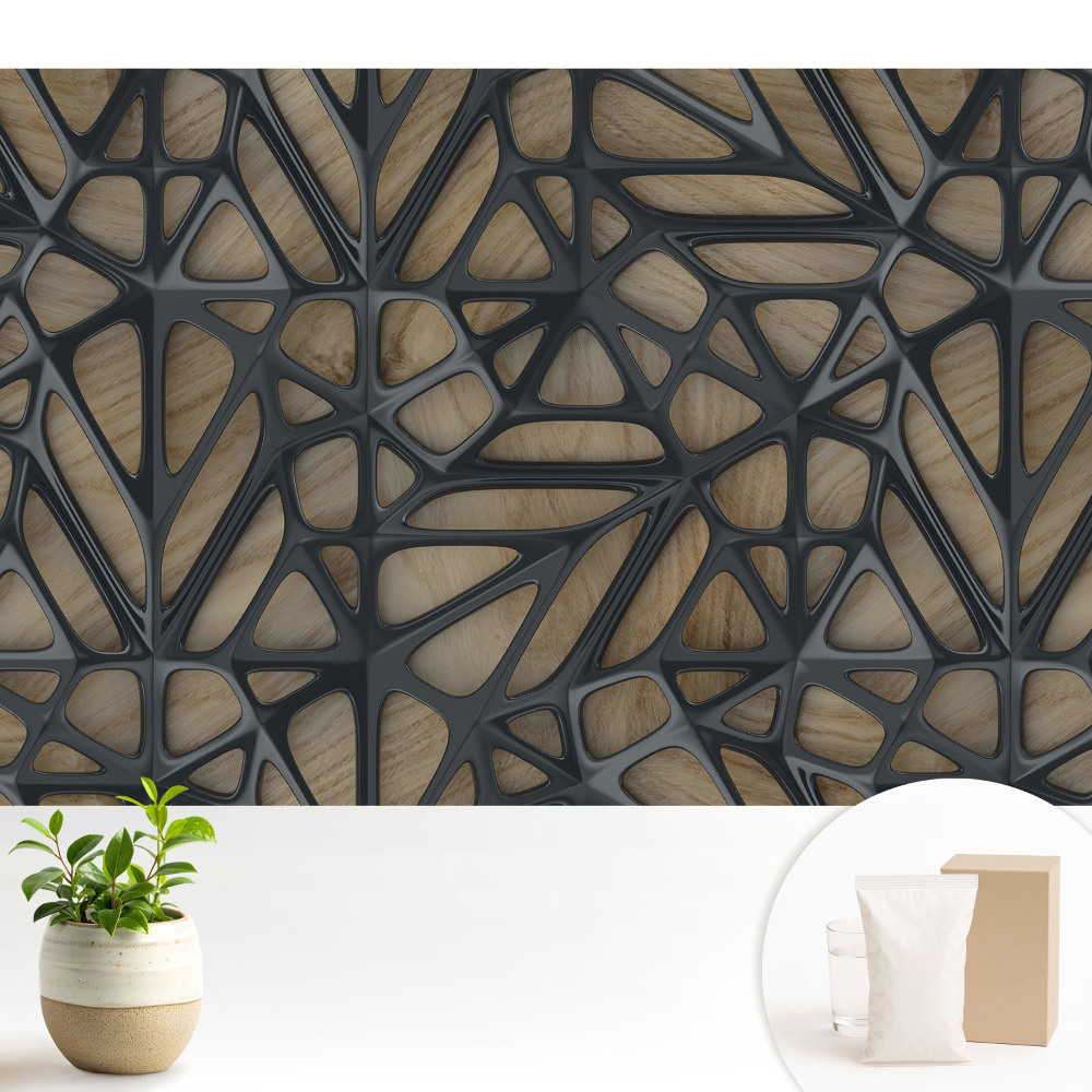 Modern tapéta Áttört fa dekoráció, modern design