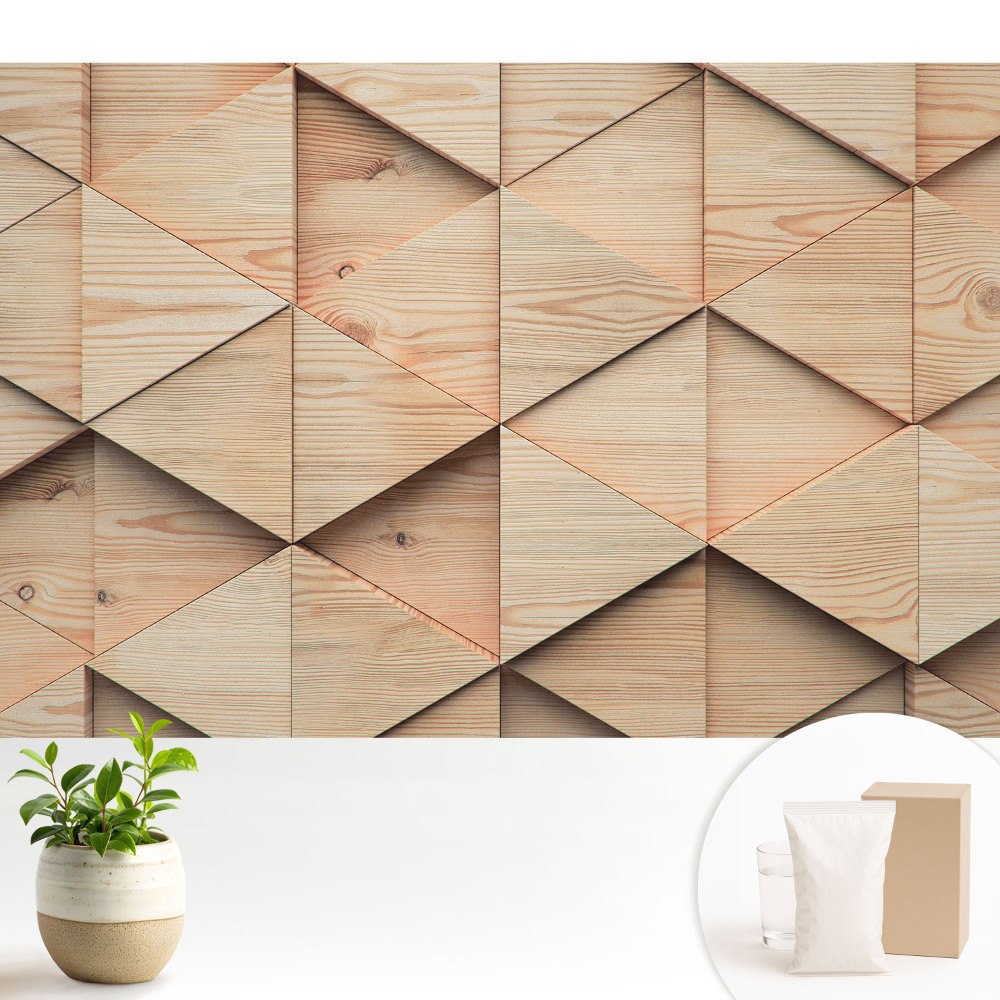 Dekor tapéta Fa geometrikus panelek modern stílusban