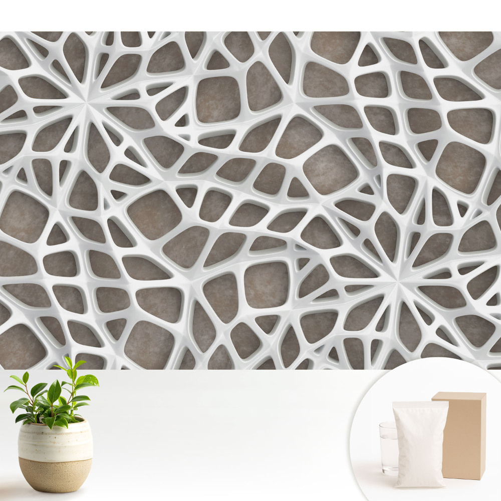 Dekor tapéta Fehér organikus struktúrák barna alapon