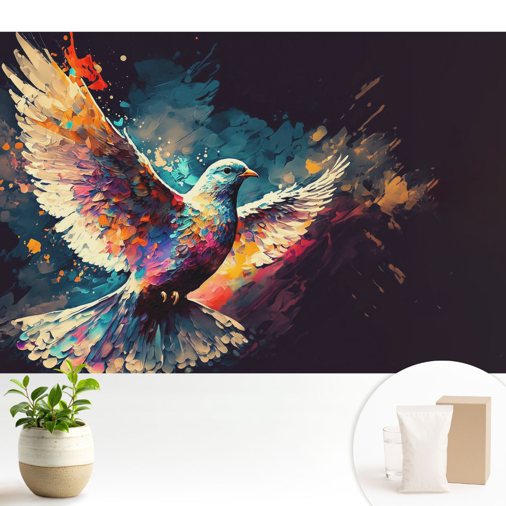 Modern tapéta Egy színes, dinamikus madár repülés közben