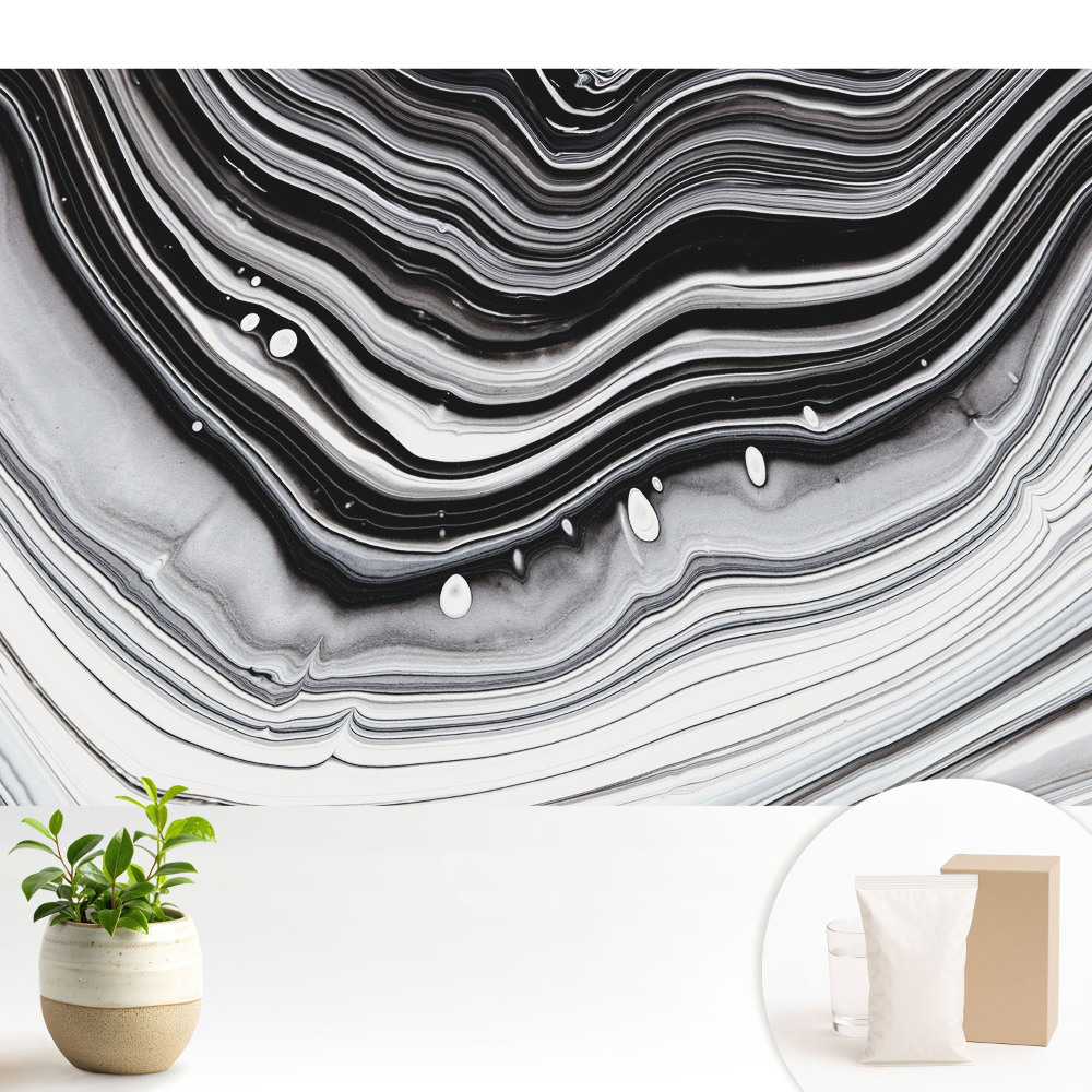 Dekor tapéta Absztrakt fekete-fehér hullámok
