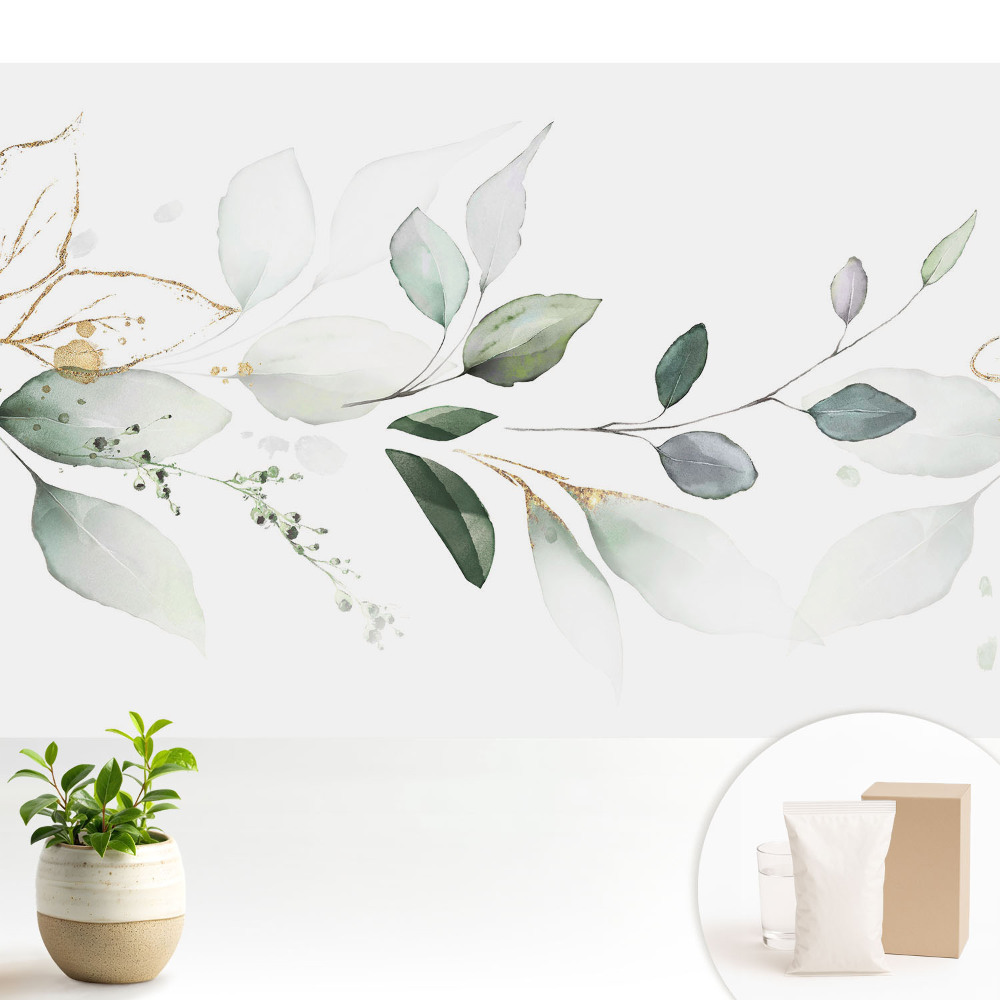 Dekor tapéta Finom levélkompozíciók akvarellben