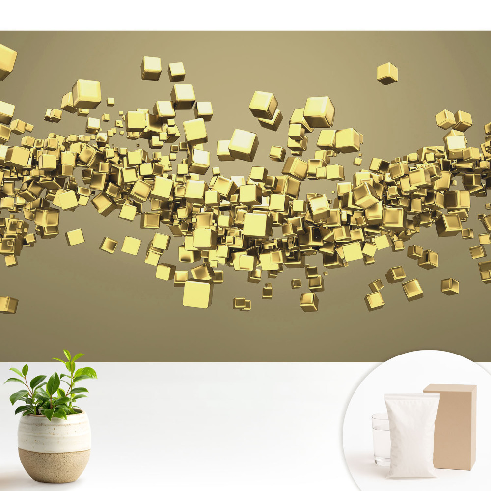 Tapéta Sárga kockák dinamikus formában