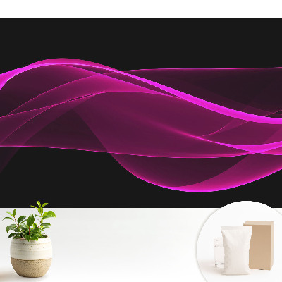 Modern tapéta Energikus rózsaszín szalagok fekete háttéren