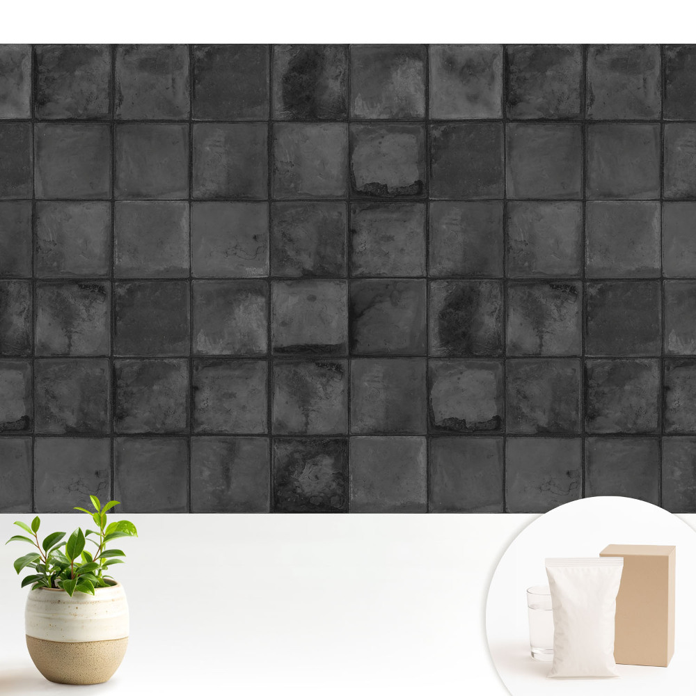 Dekor tapéta Szürke téglalap alakú csempe geometrikus mintával