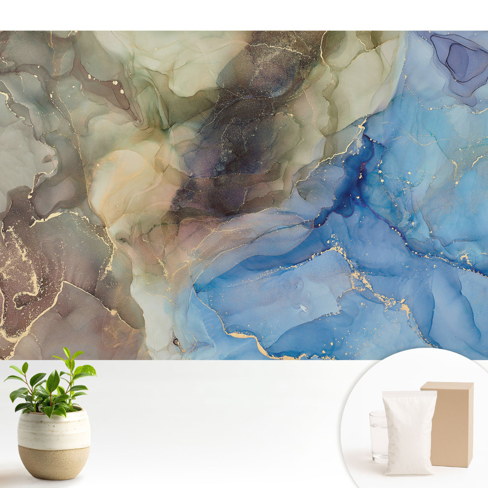 Modern tapéta Kék és zöld formák absztrakt palettája