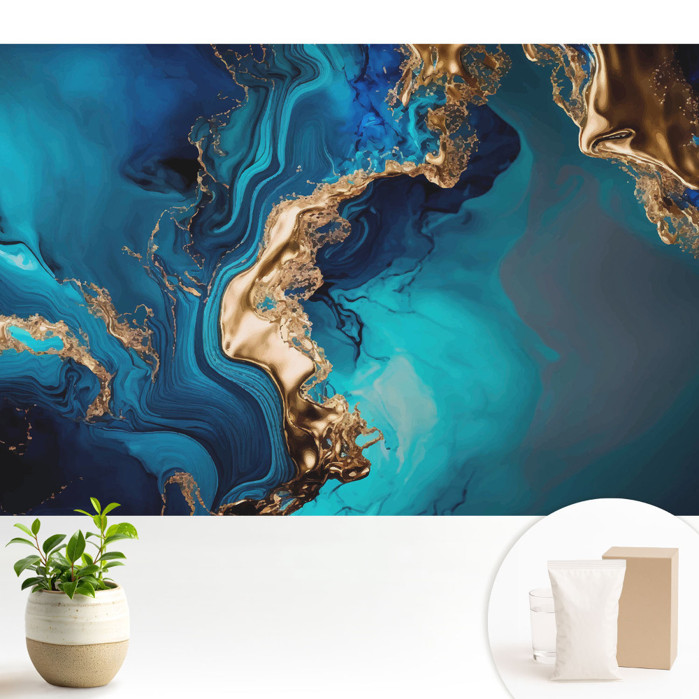 Dekor tapéta Kék és sárga absztrakt kombinációja