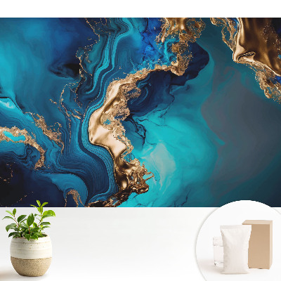 Dekor tapéta Kék és sárga absztrakt kombinációja