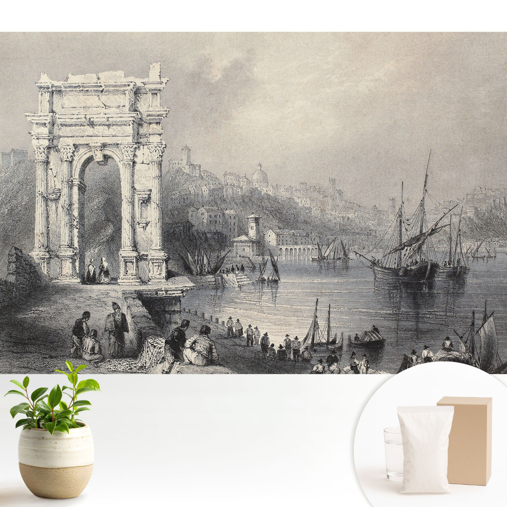 Tapéta Történelmi kikötő egy ősi boltívvel