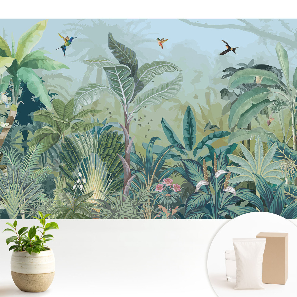 Dekor tapéta Egy egzotikus dzsungel tele zöld növényzettel